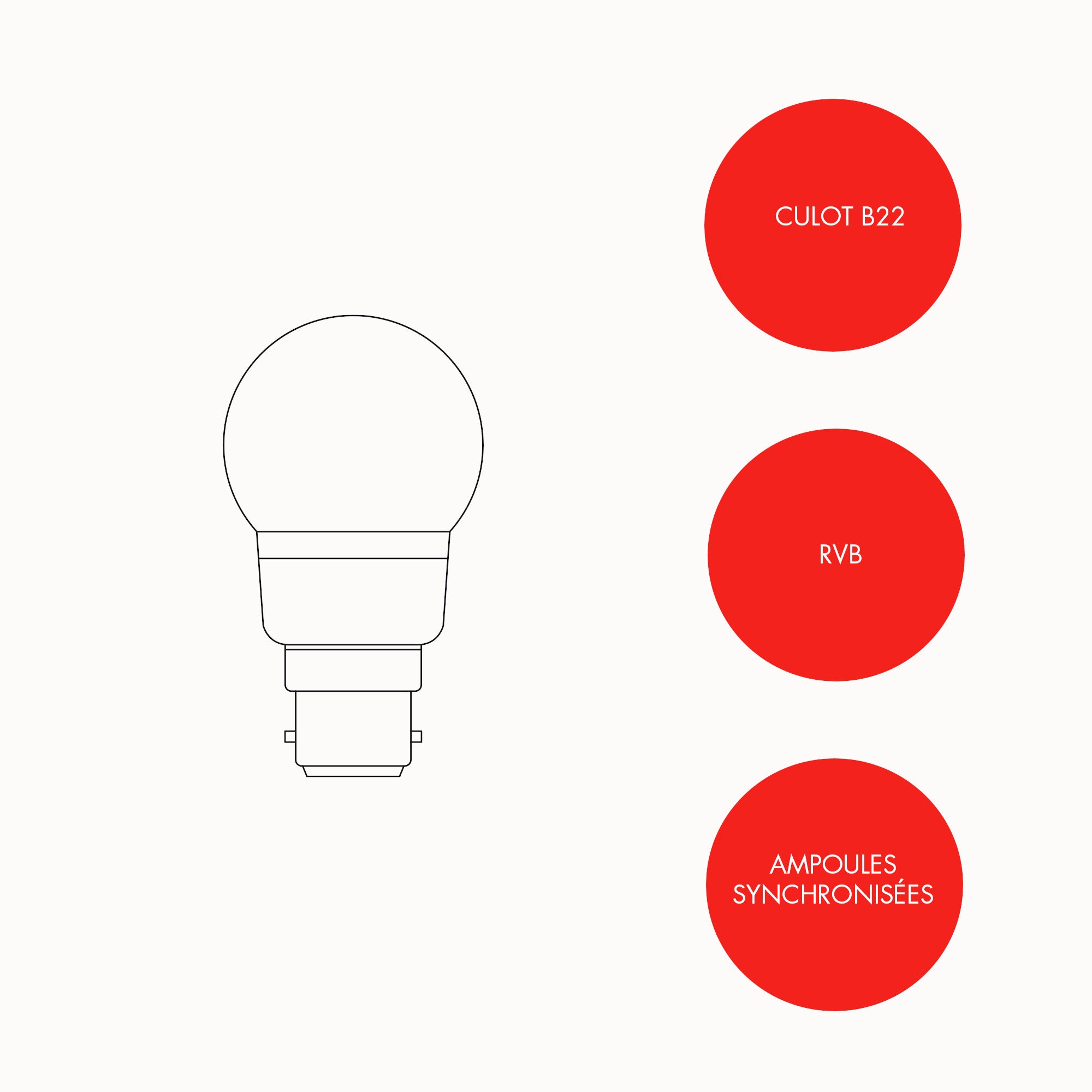 Lot de 4 ampoules B22